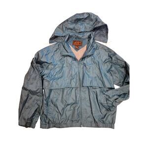 Eddie Bauer Teal blue windbreaker vented hooded mens xl gorpcore outdoors hiking